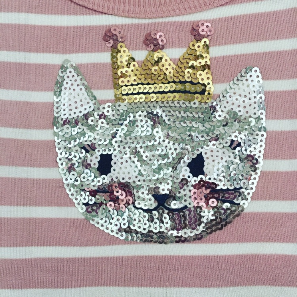 NEW! Zunie Girls Blush Pink Sequin Cat Dress - Picture 4 of 7